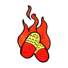 flaming pills cartoon