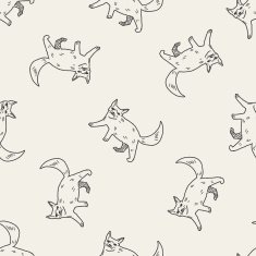 cat doodle drawing seamless pattern background N7