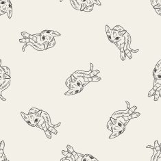 cat doodle drawing seamless pattern background N15
