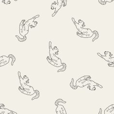 cat doodle drawing seamless pattern background N17
