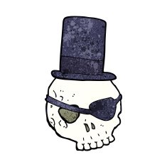 skull in top hat cartoon N2
