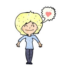cartoon happy woman in love N4