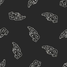 cat doodle drawing seamless pattern background N25