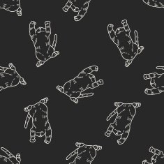 cat doodle drawing seamless pattern background N29
