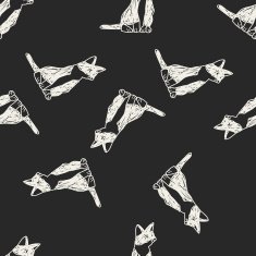 cat doodle drawing seamless pattern background N35