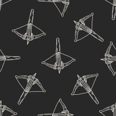 Crossbow doodle seamless pattern background