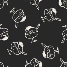 doodle ice cream seamless pattern background
