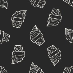 doodle ice cream seamless pattern background N2