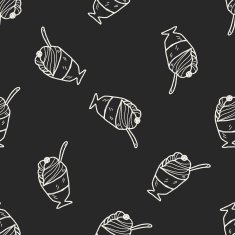 doodle ice cream seamless pattern background N3