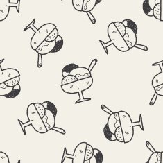 doodle ice cream seamless pattern background N8