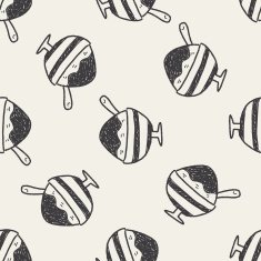 doodle ice cream seamless pattern background N11