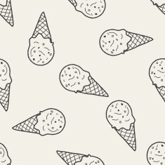 doodle ice cream seamless pattern background N13