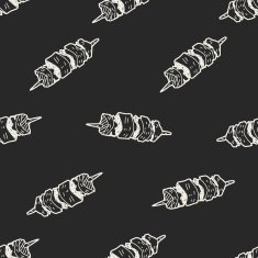 Doodle Kebab seamless pattern background