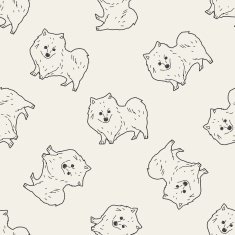dog doodle seamless pattern background N3