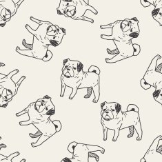 dog doodle seamless pattern background N9