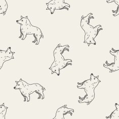 dog doodle seamless pattern background N10
