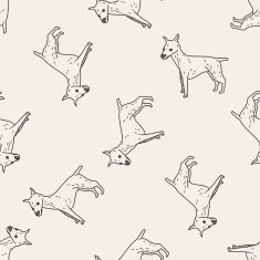 dog doodle seamless pattern background N11