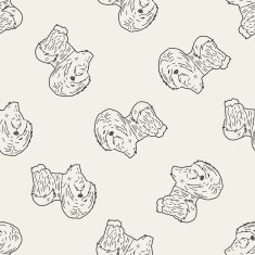 dog doodle seamless pattern background N12