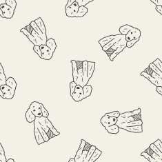 dog doodle seamless pattern background N13