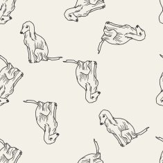 dog doodle seamless pattern background N17