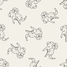 dog doodle seamless pattern background N18