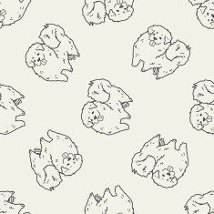 dog doodle seamless pattern background N19