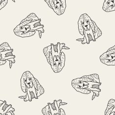 dog doodle seamless pattern background N20