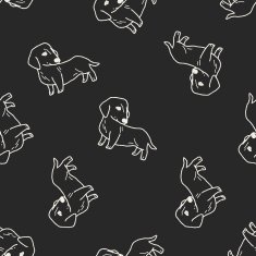 dog doodle seamless pattern background N22