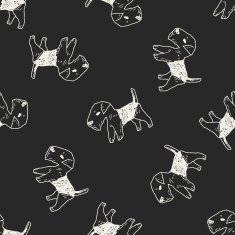 dog doodle seamless pattern background N24