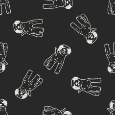 dog doodle seamless pattern background N28