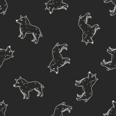 dog doodle seamless pattern background N30