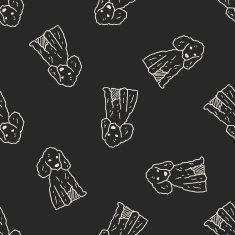 dog doodle seamless pattern background N33