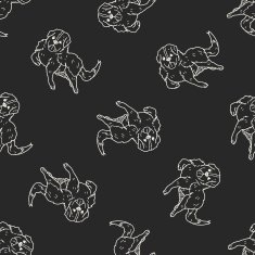 dog doodle seamless pattern background N37