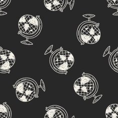 Doodle Globe seamless pattern background N5