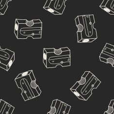 Doodle Pencil sharpeners seamless pattern background N3
