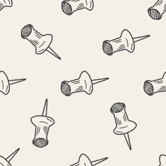doodle pushpin seamless pattern background