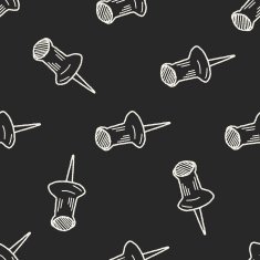 doodle pushpin seamless pattern background N2