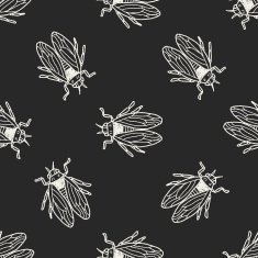 fly bug doodle seamless pattern background N4