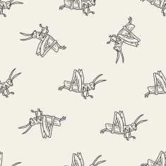 grasshopper doodle seamless pattern background