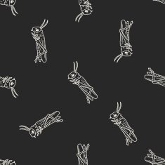 grasshopper doodle seamless pattern background N4