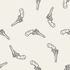 gun doodle seamless pattern background N4