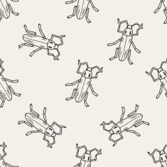 insect doodle seamless pattern background N2