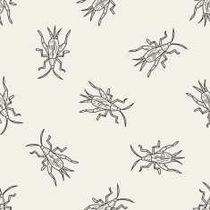 insect doodle seamless pattern background N3