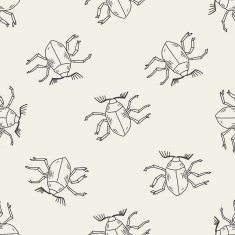 insect doodle seamless pattern background N8