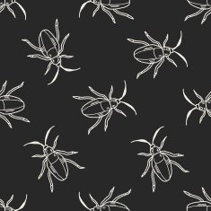insect doodle seamless pattern background N9