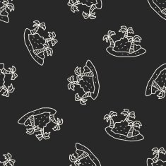 island doodle seamless pattern background
