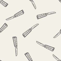 knife doodle seamless pattern background N10