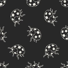 Ladybug doodle seamless pattern background N4