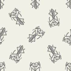 Manti doodle seamless pattern background
