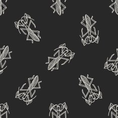 Manti doodle seamless pattern background N2